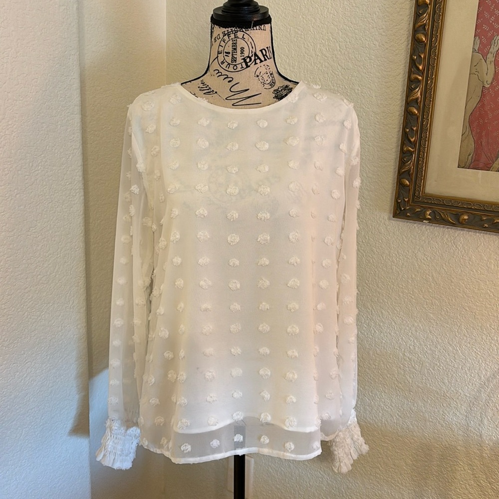 Blooming Jelly White Polka Dot Blouse